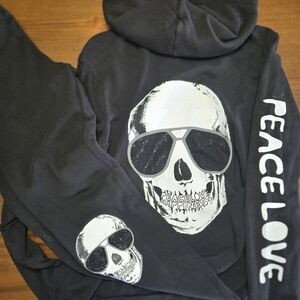 Lauren Moshi Black Skull Hoodie and Sweatpant Set. Size Small. Perfect Condition